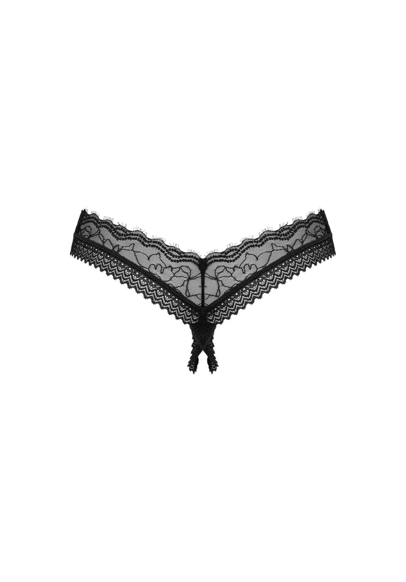 Стринги с открытым доступом Obsessive Medilla, M/L (черный)