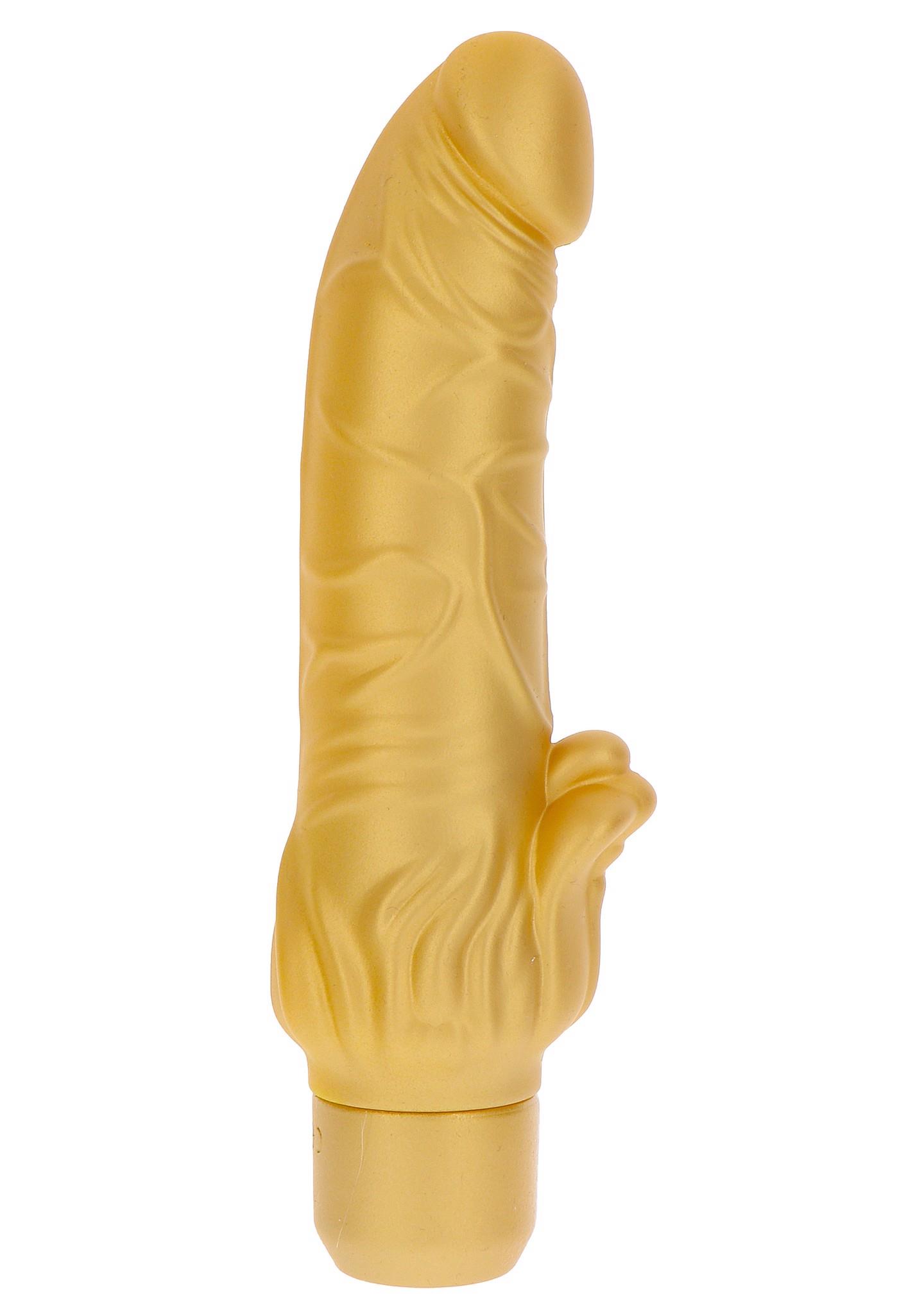 Вибратор Get Real Gold Dicker Stim, 22 см (золотой)