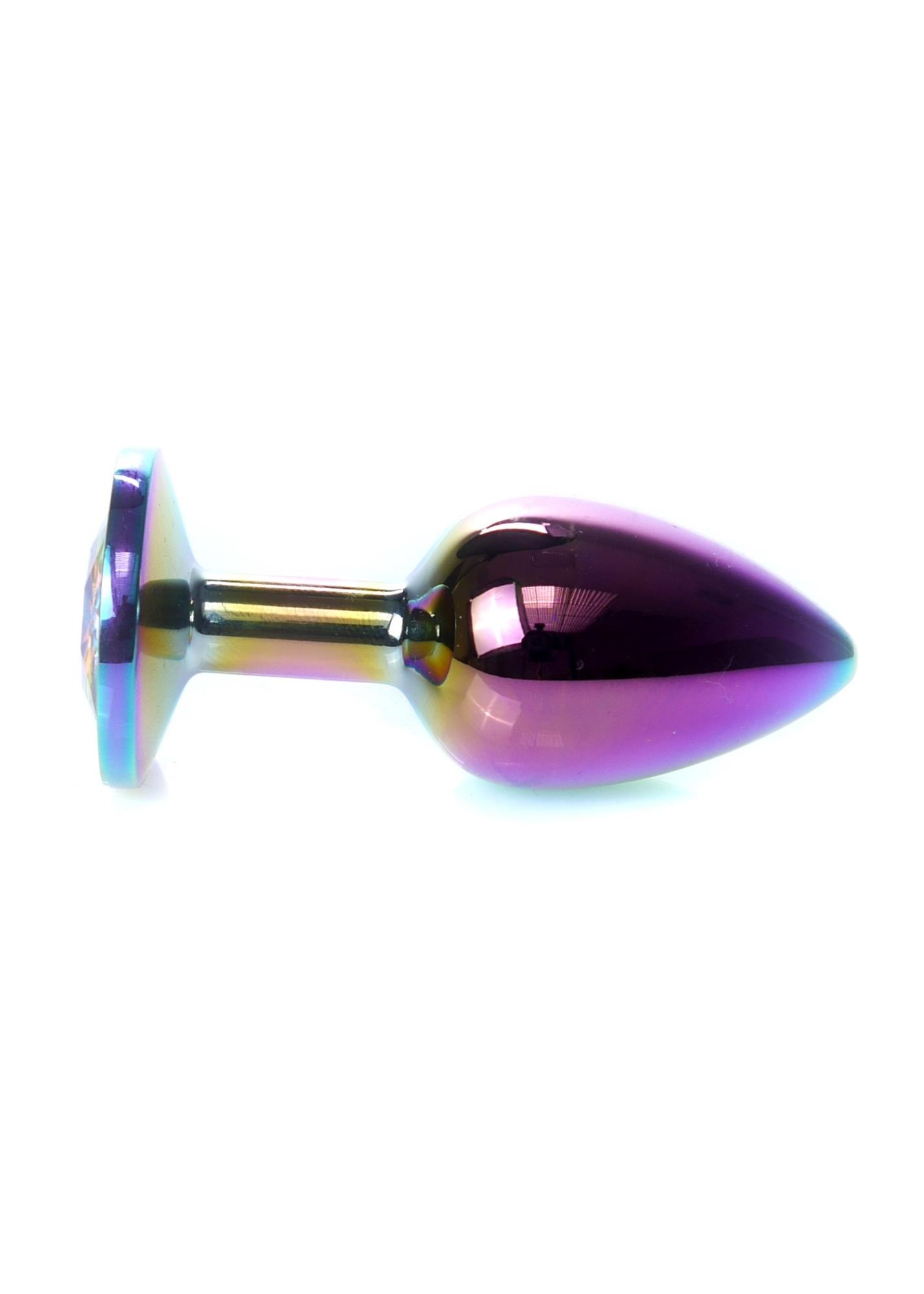 B - Series HeavyFun Plug-Jewellery Multicolour - Korek analny z ogonem, Tęcza, 7 cm