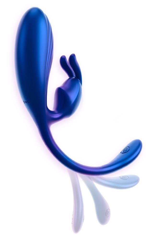 Wibrator Sweet Smile Flexible Double Bullet, 22.5 cm (niebieski)