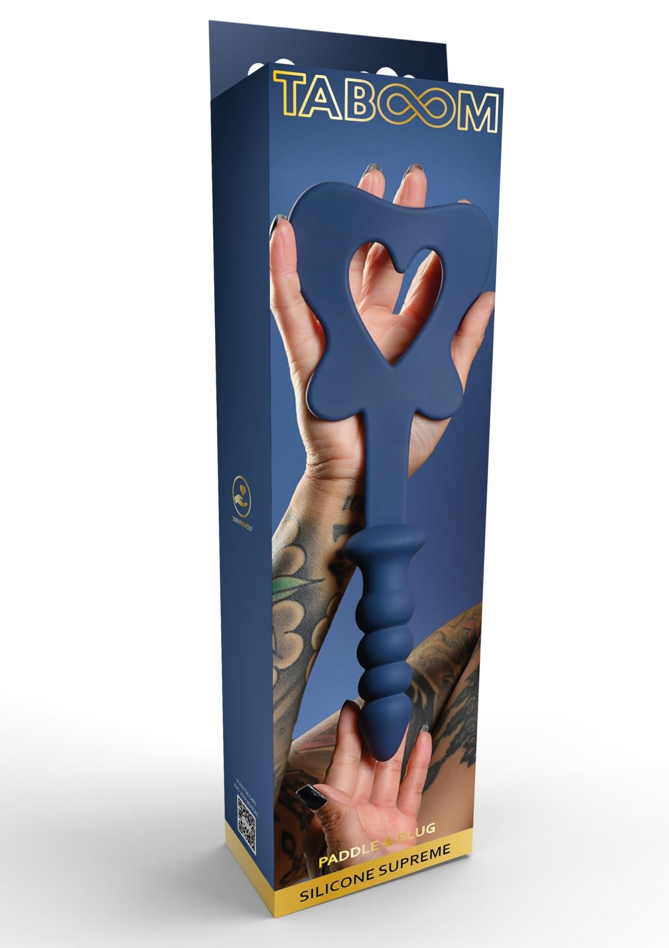 Шлепалка Taboom Silicone Supreme Paddle and Plug, 29 см (синий)