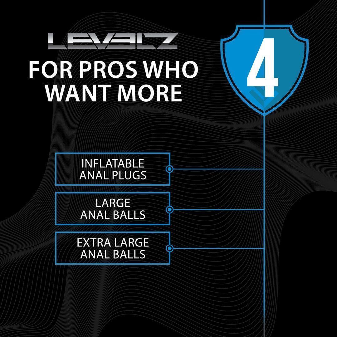 Анальная цепочка Levelz Round Silicone Anal Balls, 46.5 см (черный)