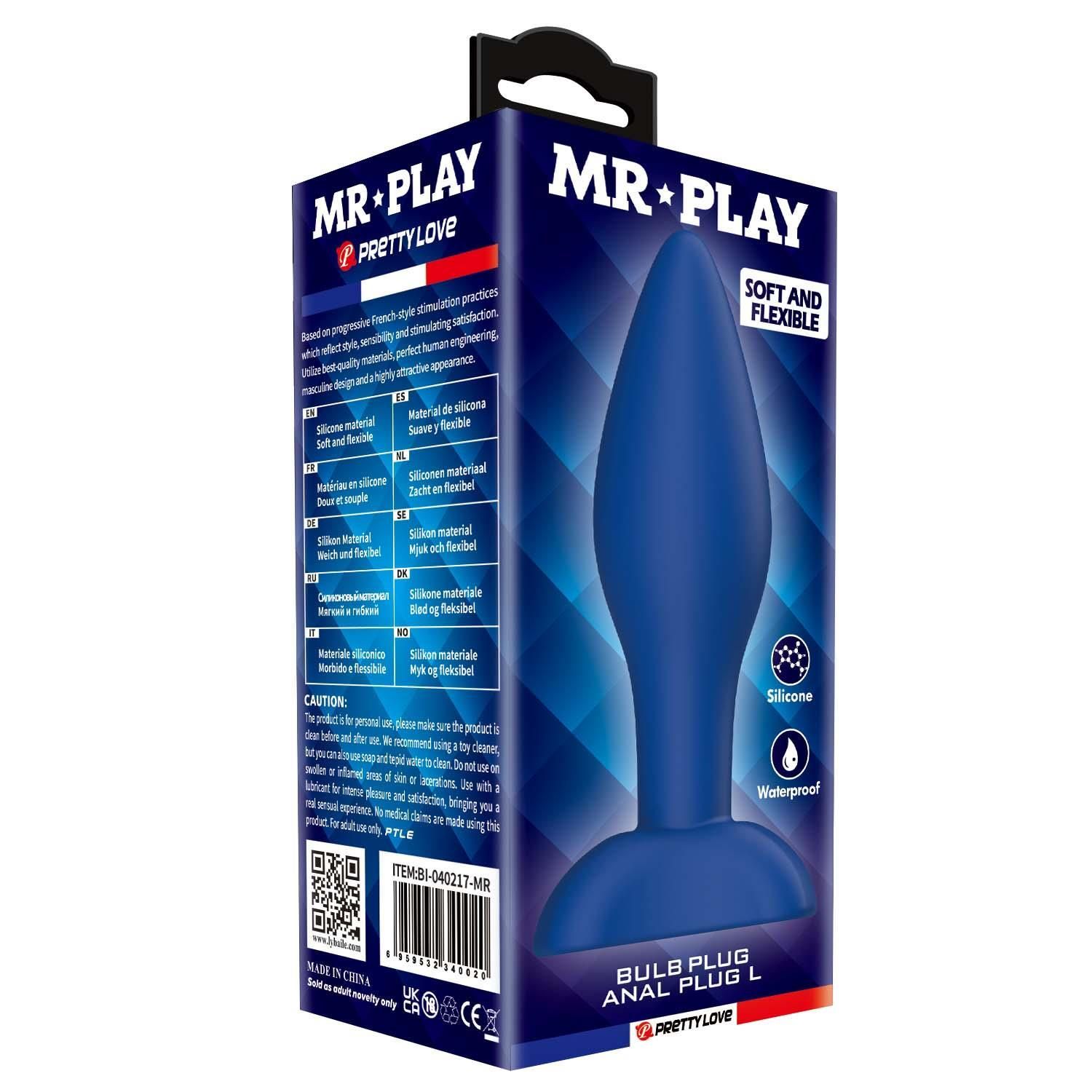 Korek analny Mr. Play Bulb L, 12,1 cm (niebieski)