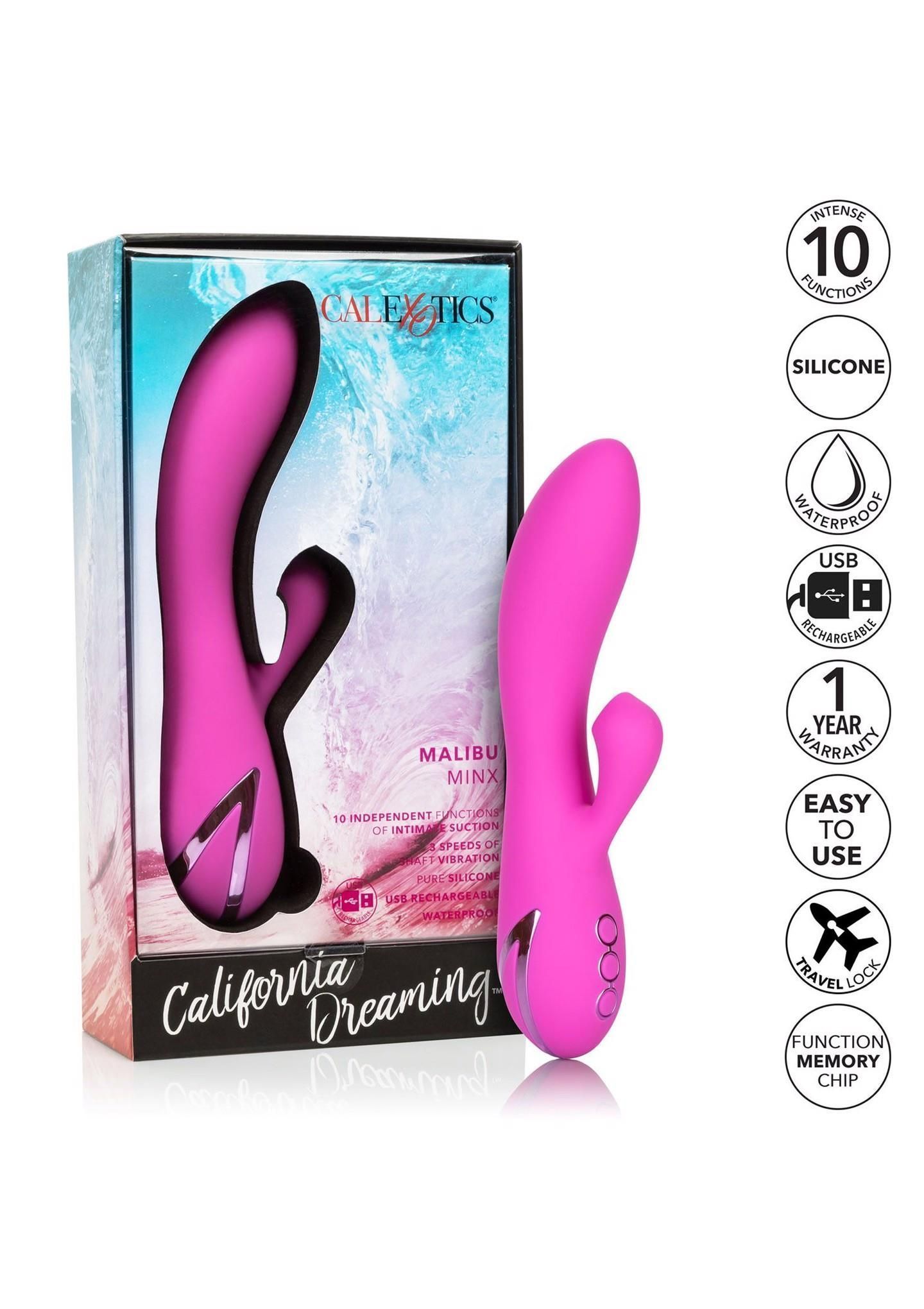 Вибратор-кролик CalExotics Malibu Minx, 20,8 см (розовый)