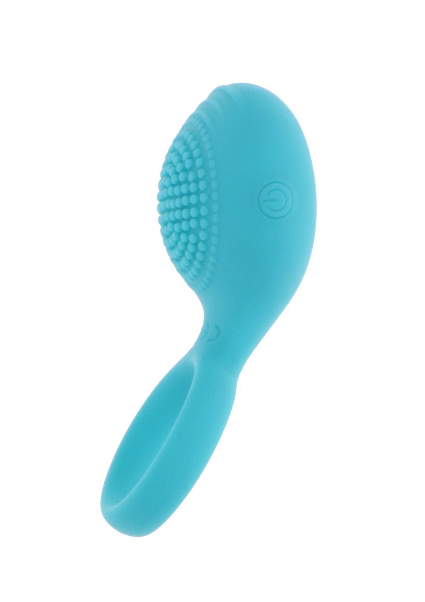 Виброкольцо Toy Joy Happiness Tickle Brush C-Ring, 8.2 см (голубой)