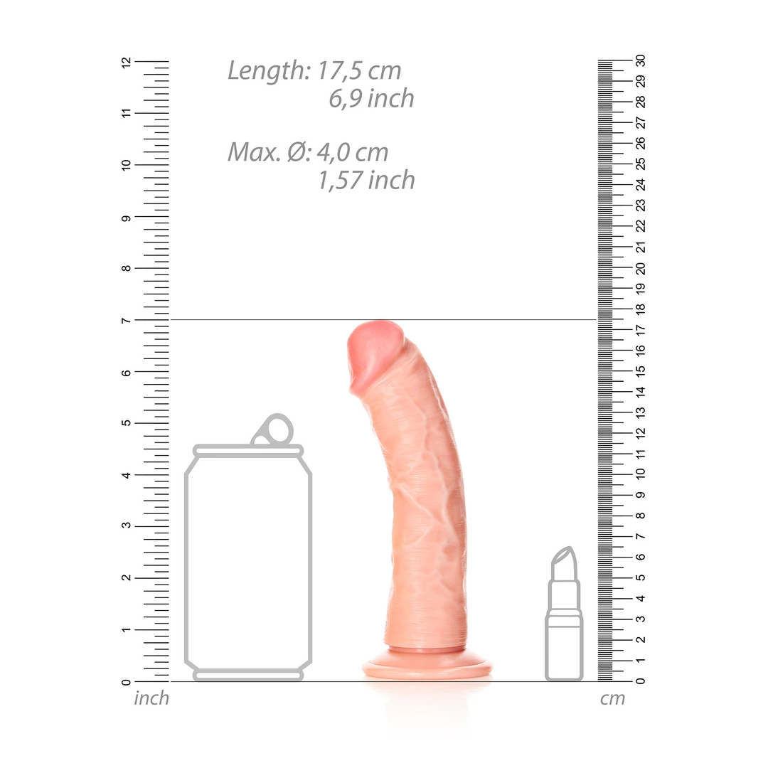Фаллоимитатор RealRock Curved Realistic Dildo 6",  15,5 см (телесный)