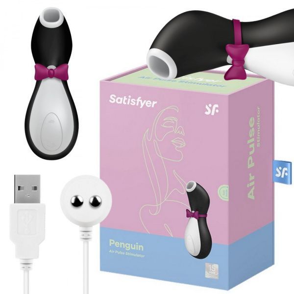 Вакуумний кліторальний стимулятор з вібрацією Satisfyer Pro Penguin Next Generation (чорний)