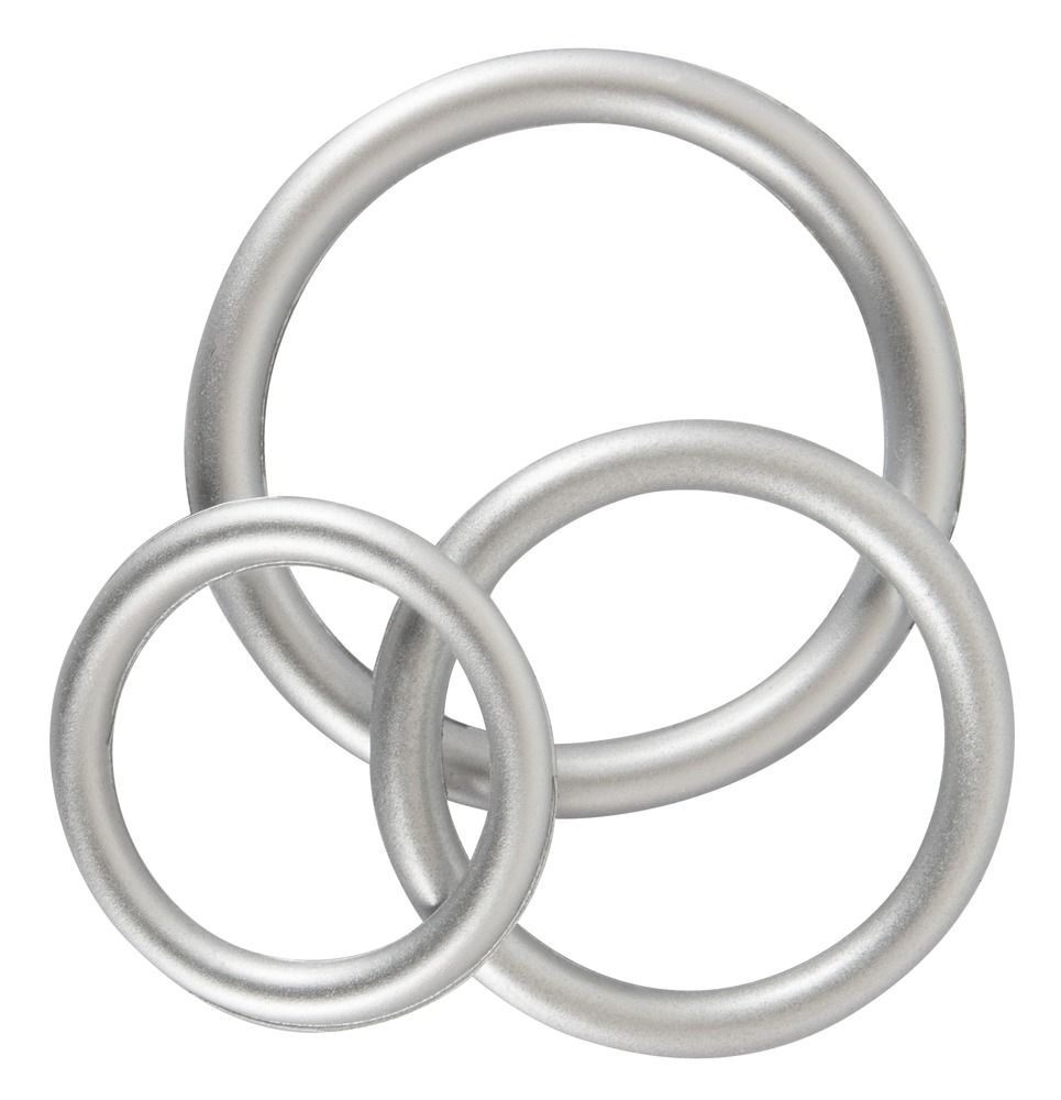 Набір ерекційних кілець Metallic Cock Ring Set, 3 шт (сріблястий)
