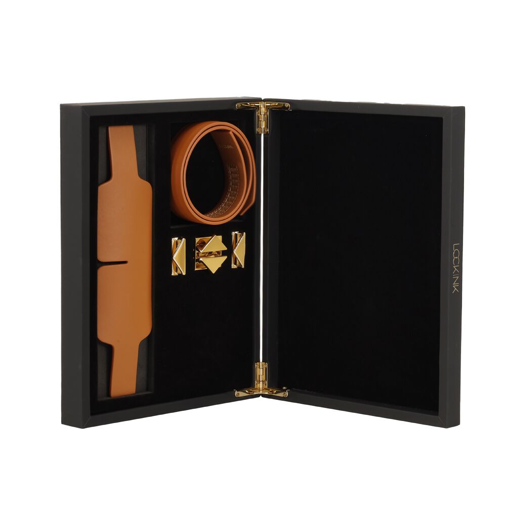Маска на глаза Lockink Luxury Leather Blindfold Kit (коричневый)