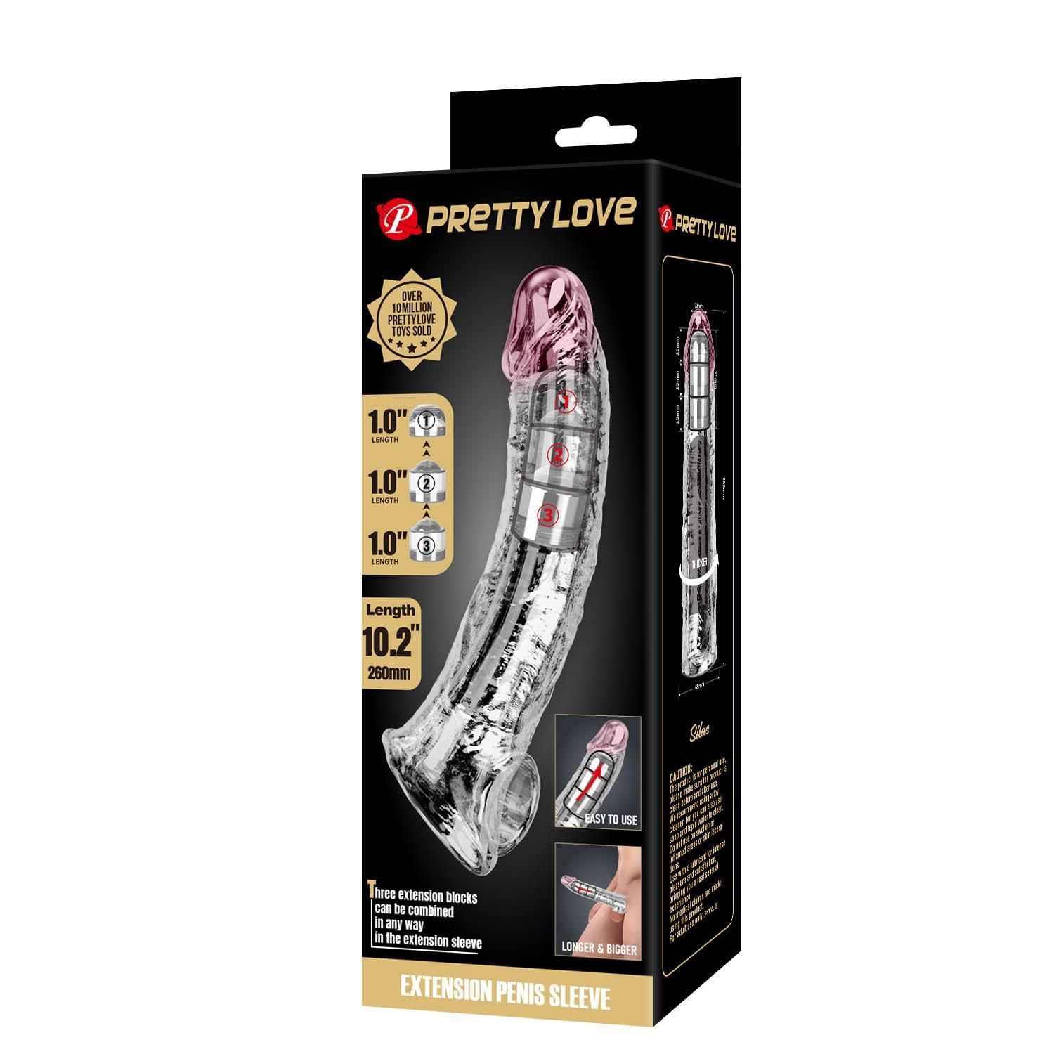 Насадка на пенис Pretty Love Extension Penis Sleeve, 26 см (прозрачный)