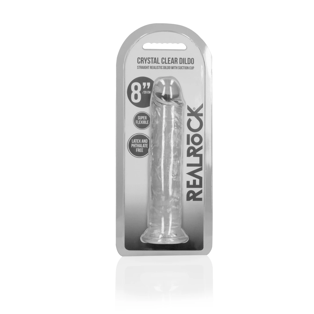 Фаллоимитатор RealRock Crystal Clear 8'', 22 см (прозрачный)