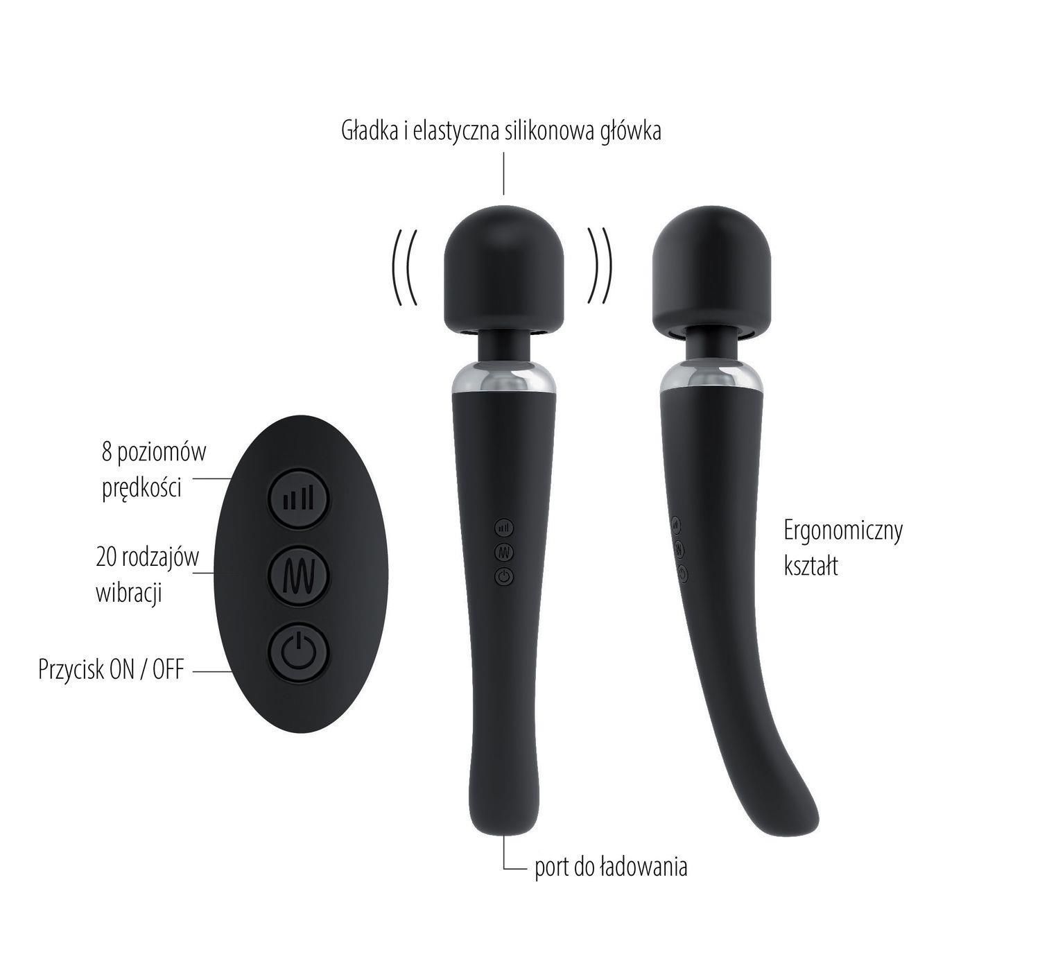 Wibromasażer Dorcel Megawand, 29,5 cm (czarny)