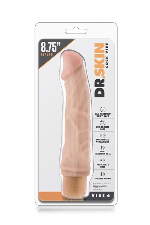 Вибратор Dr. Skin Cock Vibe 6, 21.6 см (телесный)