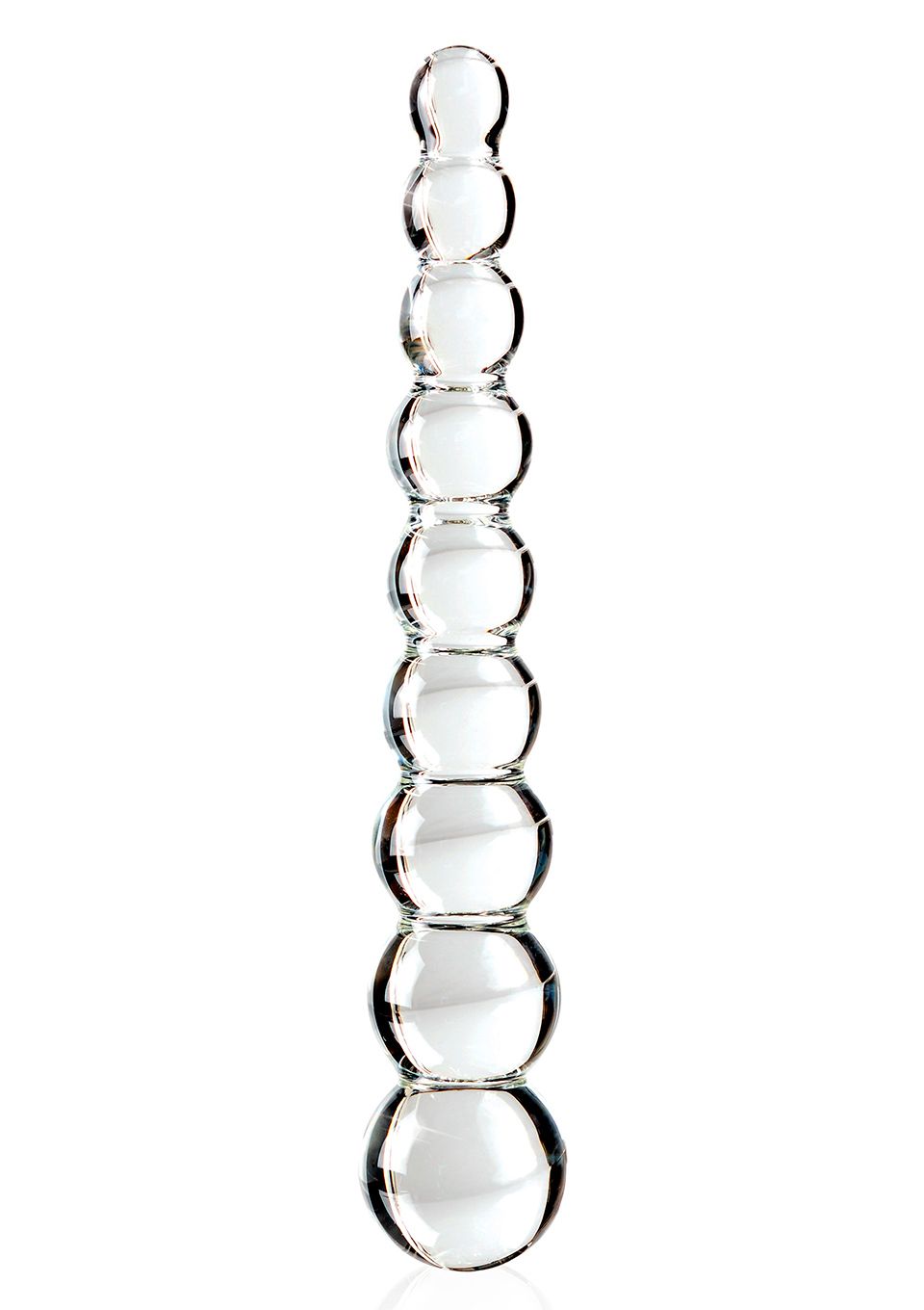 Скляне ділдо кулькове Icicles No.2, 21,5 см (прозорий)