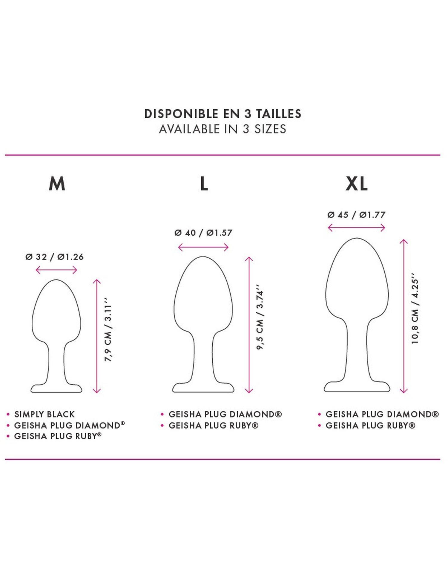 Korek analny z kryształkiem Dorcel Geisha Plug Diamond XL, 11 cm (czarny)