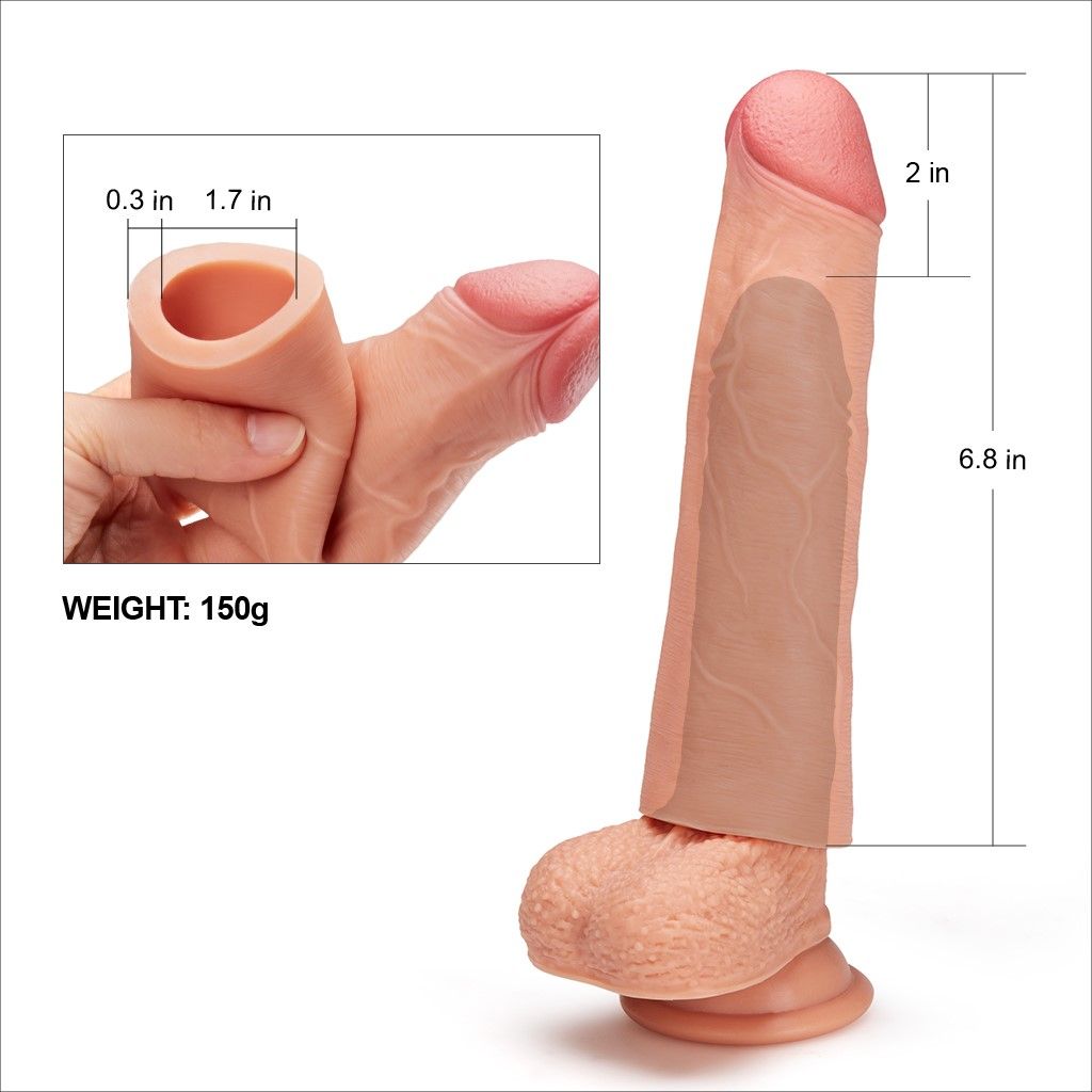 Насадка на пенис Add 1 Silicone Extender, 16.5 см (телесный)
