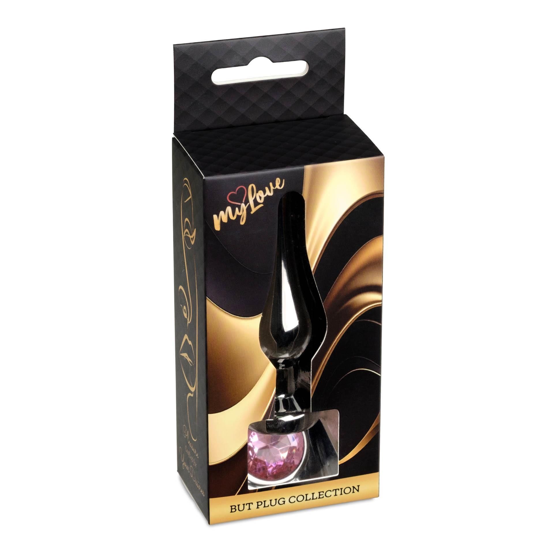 Korek analny MyLove Toys Jewellery Dark Silver Butt Plug, 9.5 cm (jasnoróżowa)