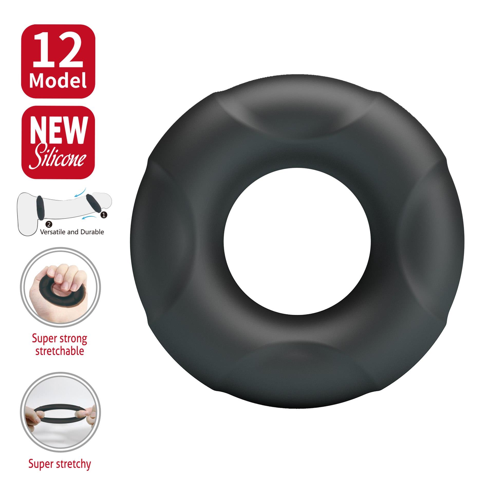 Эрекционное кольцо Crazy Bull Super Soft Silicone Arvell, 6 см (черный)