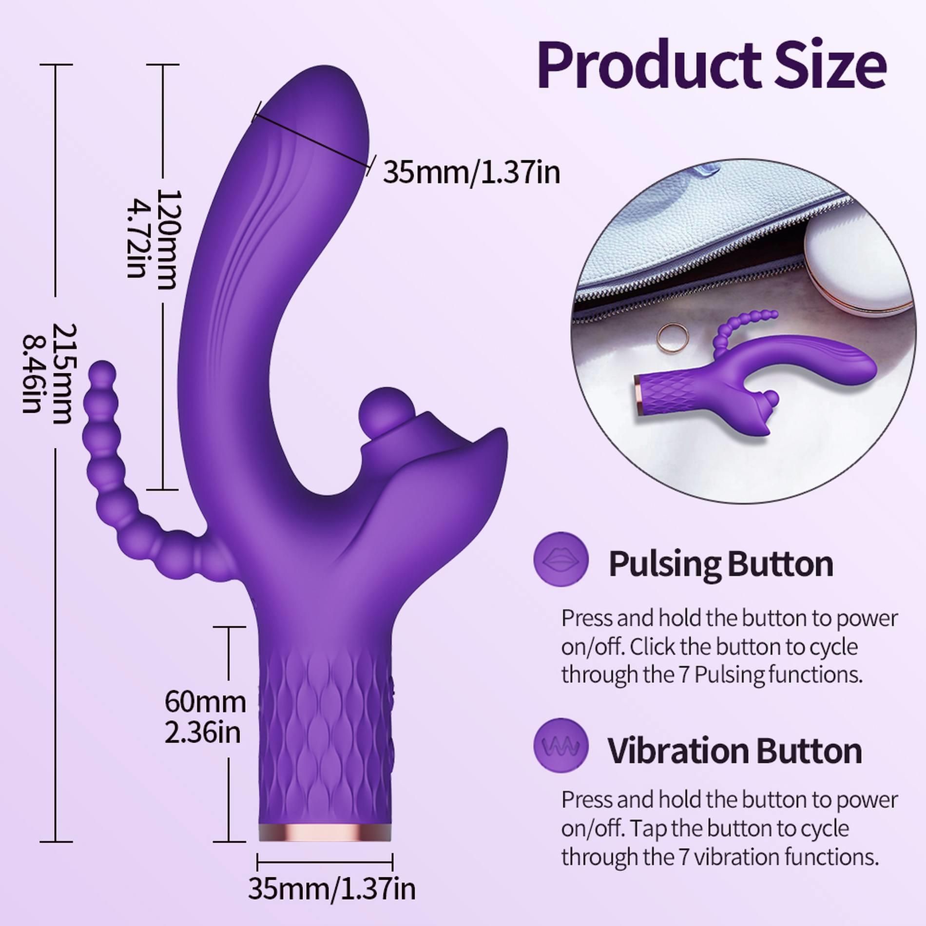 Вибратор B - Series Power Patty, 21.5 см (фиолетовый)