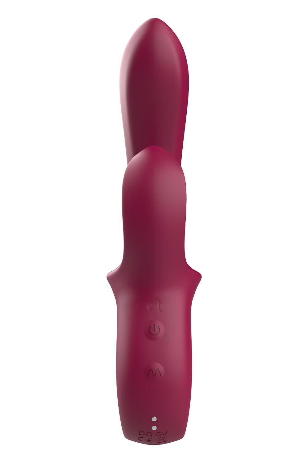 Вибратор-кролик Glam Duo Vibrator, 22.7 см (бордовый)