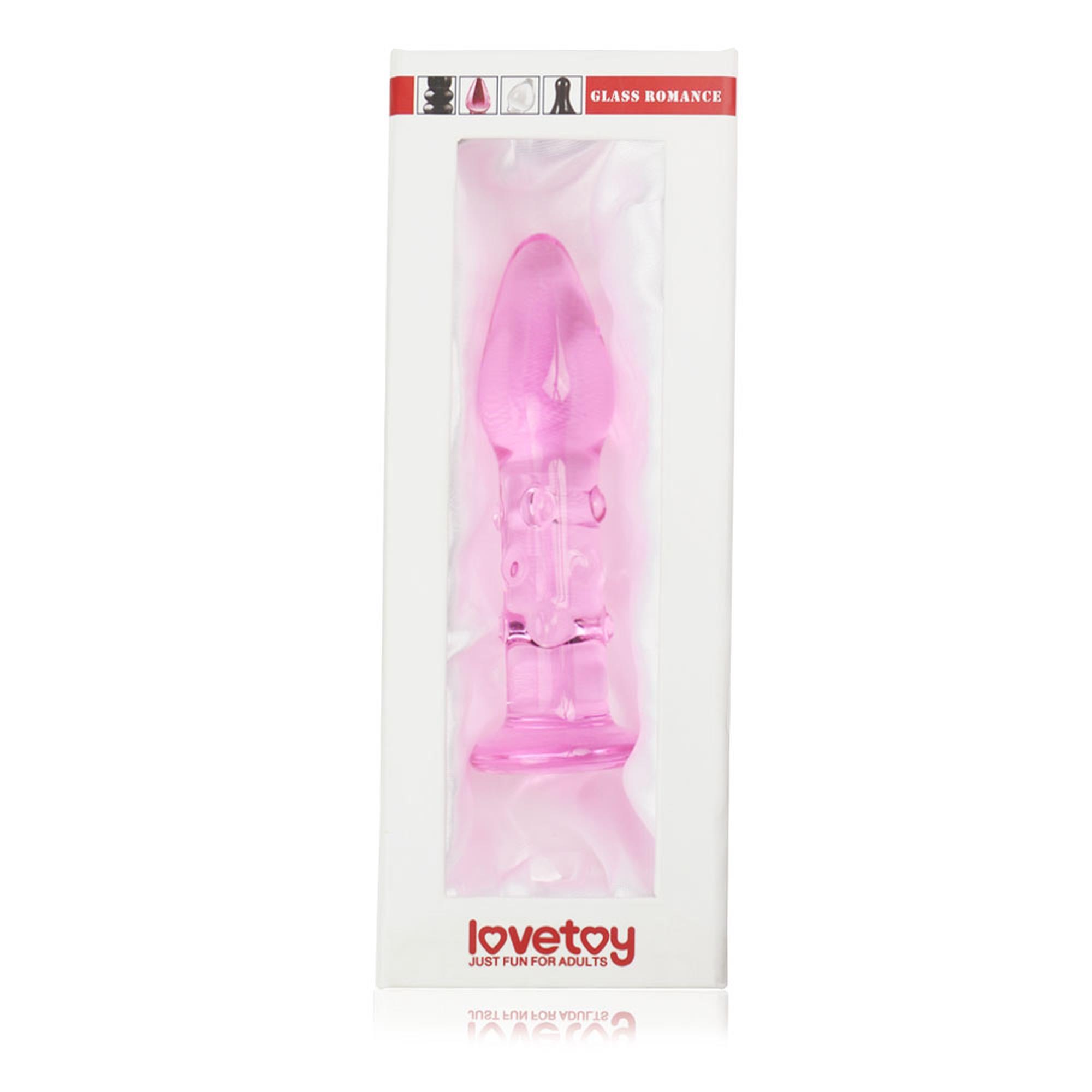 Korek analny Lovetoy Glass Romance 5,5", 14 cm (różowy)