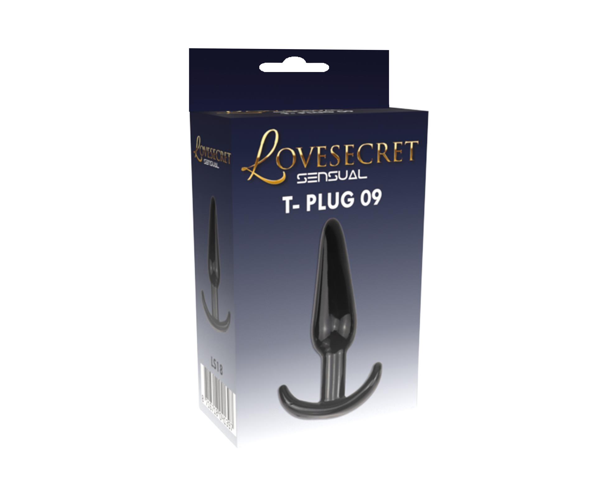 Korek analny Lovesecret Sensual T-Plug 09, 12.3 cm (czarny)