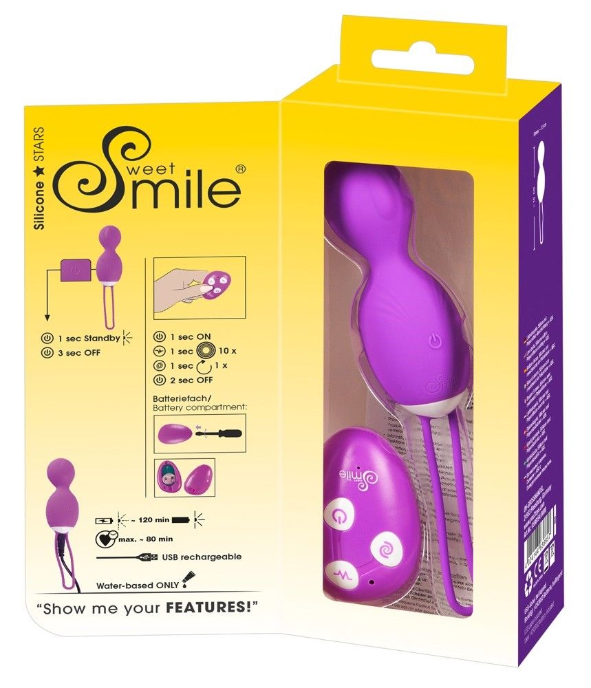 Вагинальные шарики Sweet Smile Remote Controlled Rotating Love Balls, 16 см (фиолетовый)