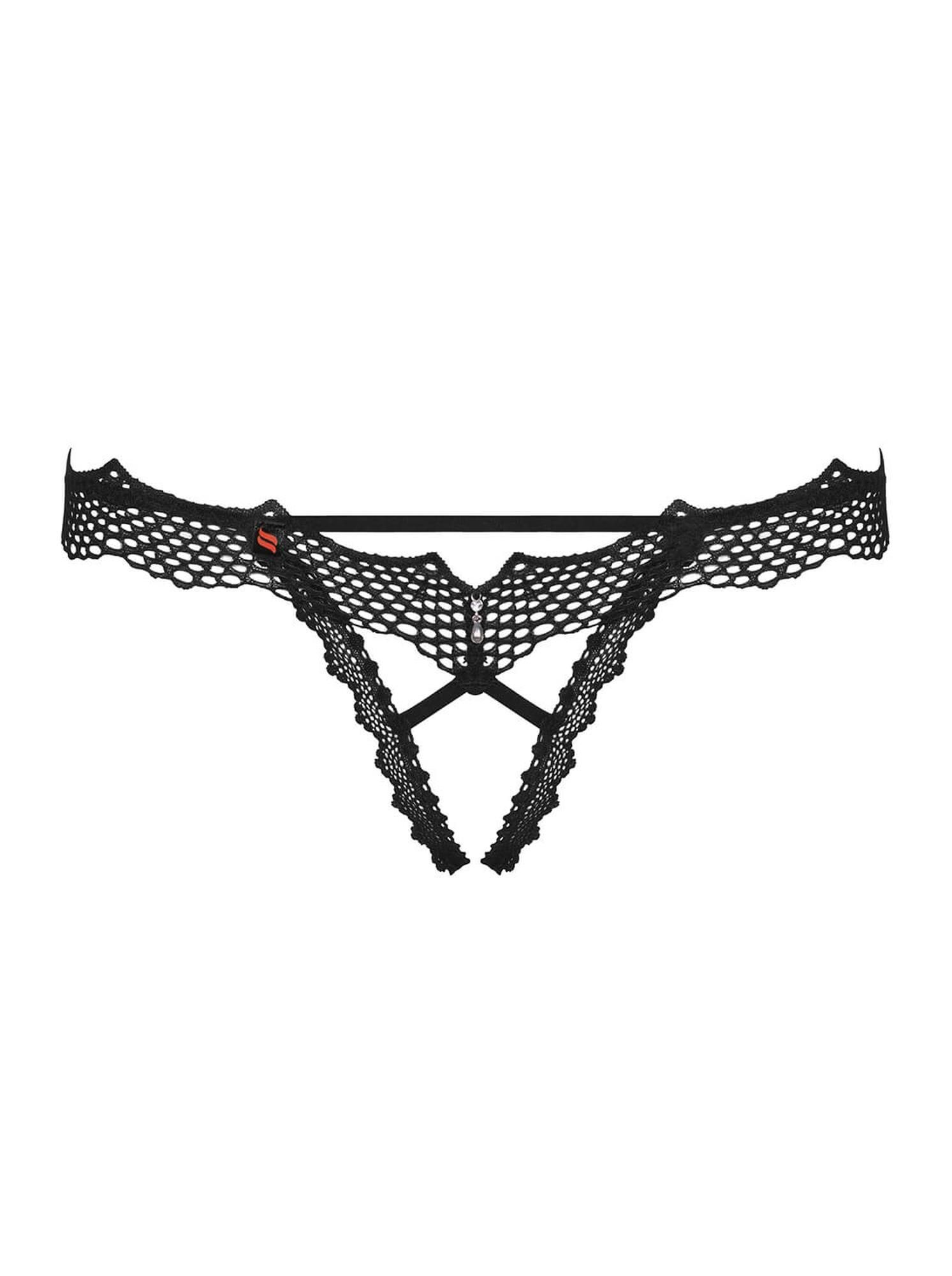 Трусики-стринги Obsessive Bravelle, L/XL (черный)