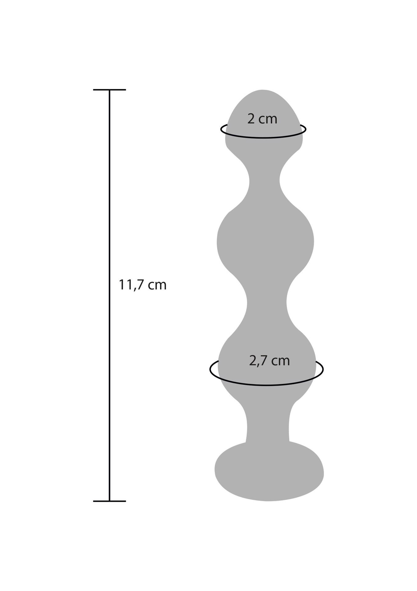 Stymulator analny Anal Play Diamond Star Beads M, 11,7 cm (srebrny)