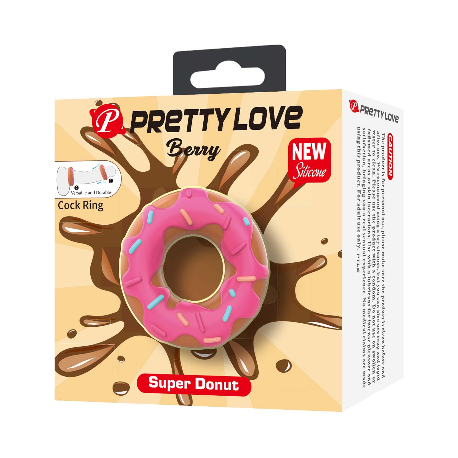 Эрекционное кольцо Pretty Love Super Donut Cock Ring, 4.6 см (розовый)