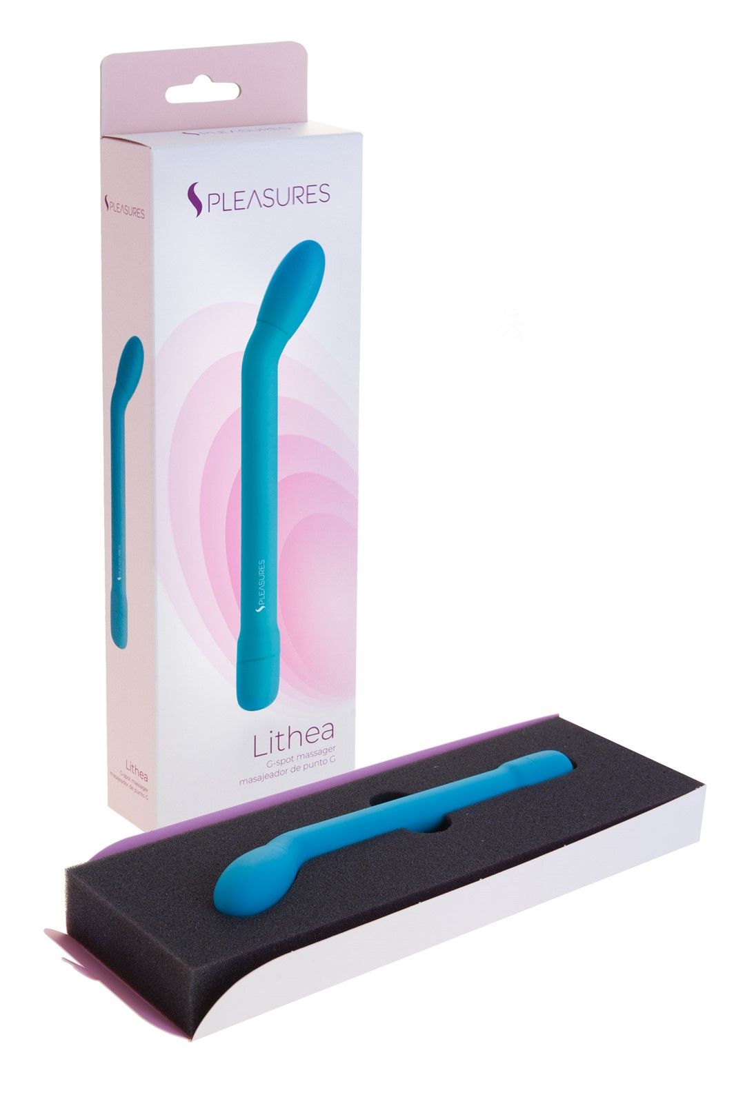 Вибратор Pleasures Lithea, 18 см (бирюзовый)