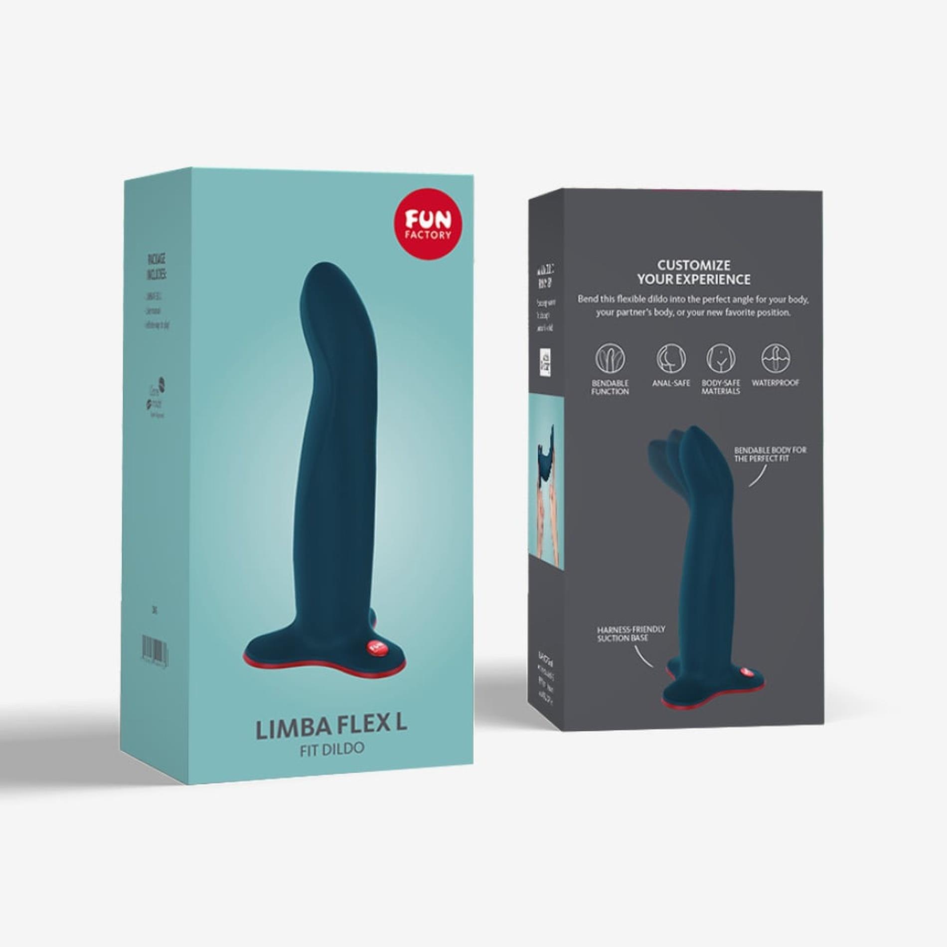 Dildo Fun Factory Limba Flex L, 18.1 cm (niebieski)