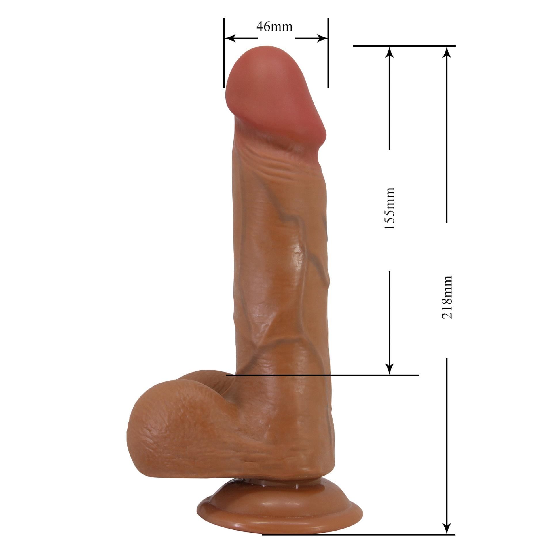 Dildo Baile RealDeal 8.5", 21.8 cm (brązowy)