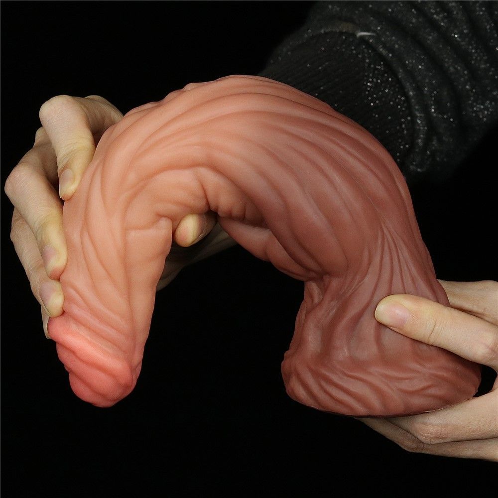 Фаллоимитатор Dual-Layered Silicone 9.5" Nature Cock, 24.5 см (коричневый)