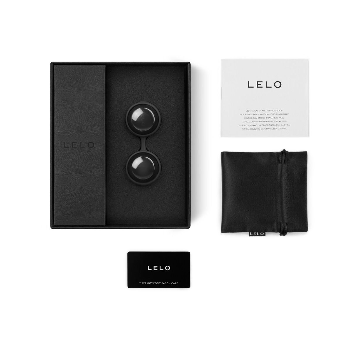Вагинальные шарики Lelo Luna Beads Noir, 2,9 см (черный)