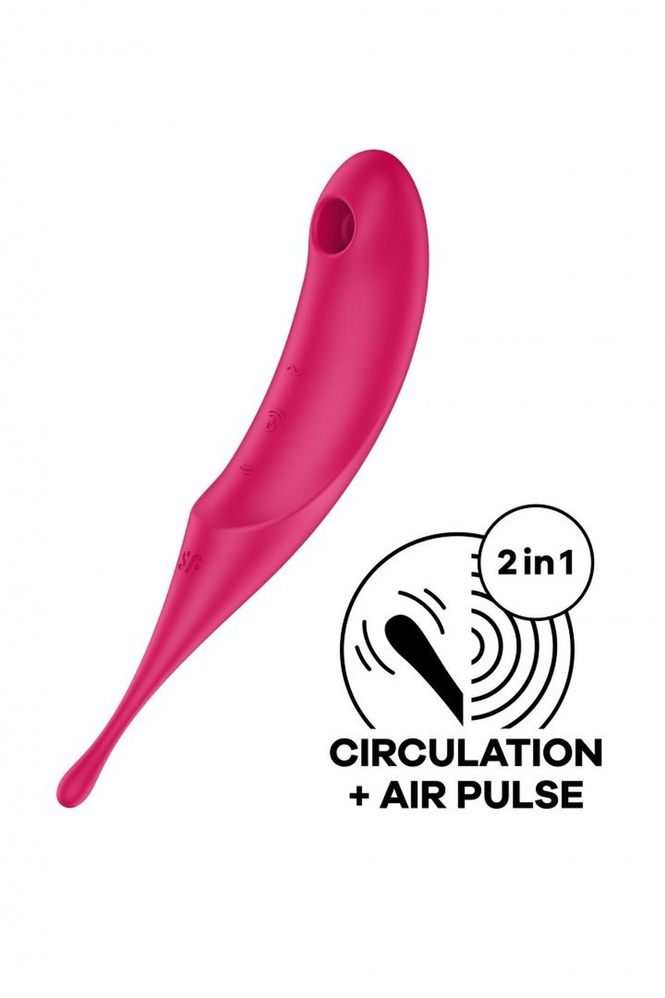 Вакуумний стимулятор клітора з вібрацією Satisfyer Twirling Pro (червоний)