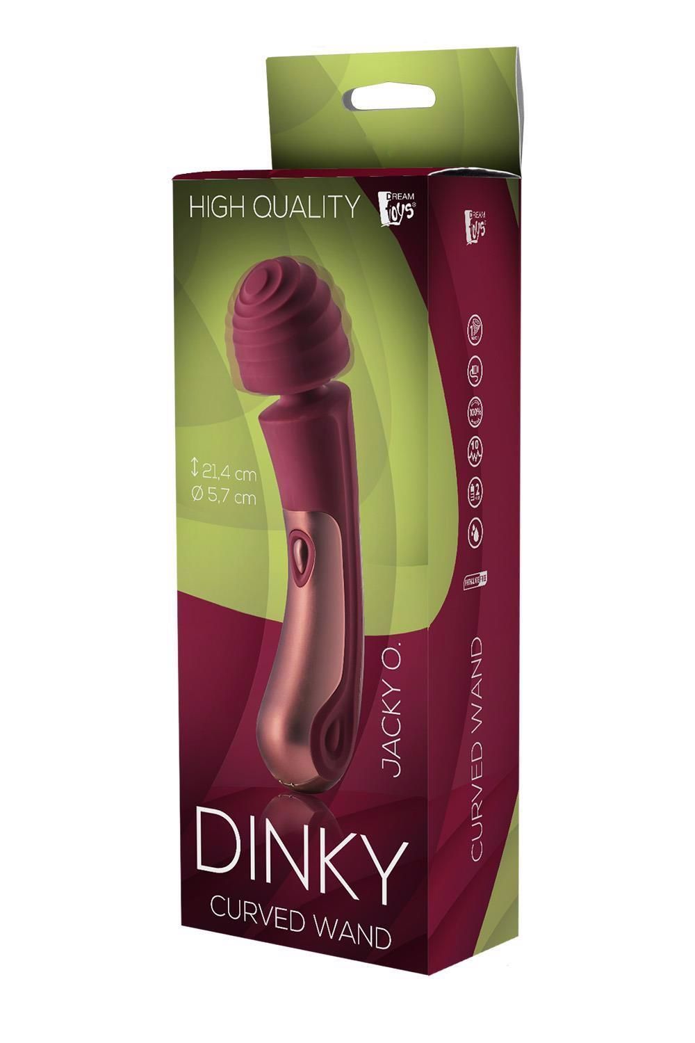 Вибромассажер Dream Toys Dinky Curved Wand Jacky O, 23 см (бордовый)