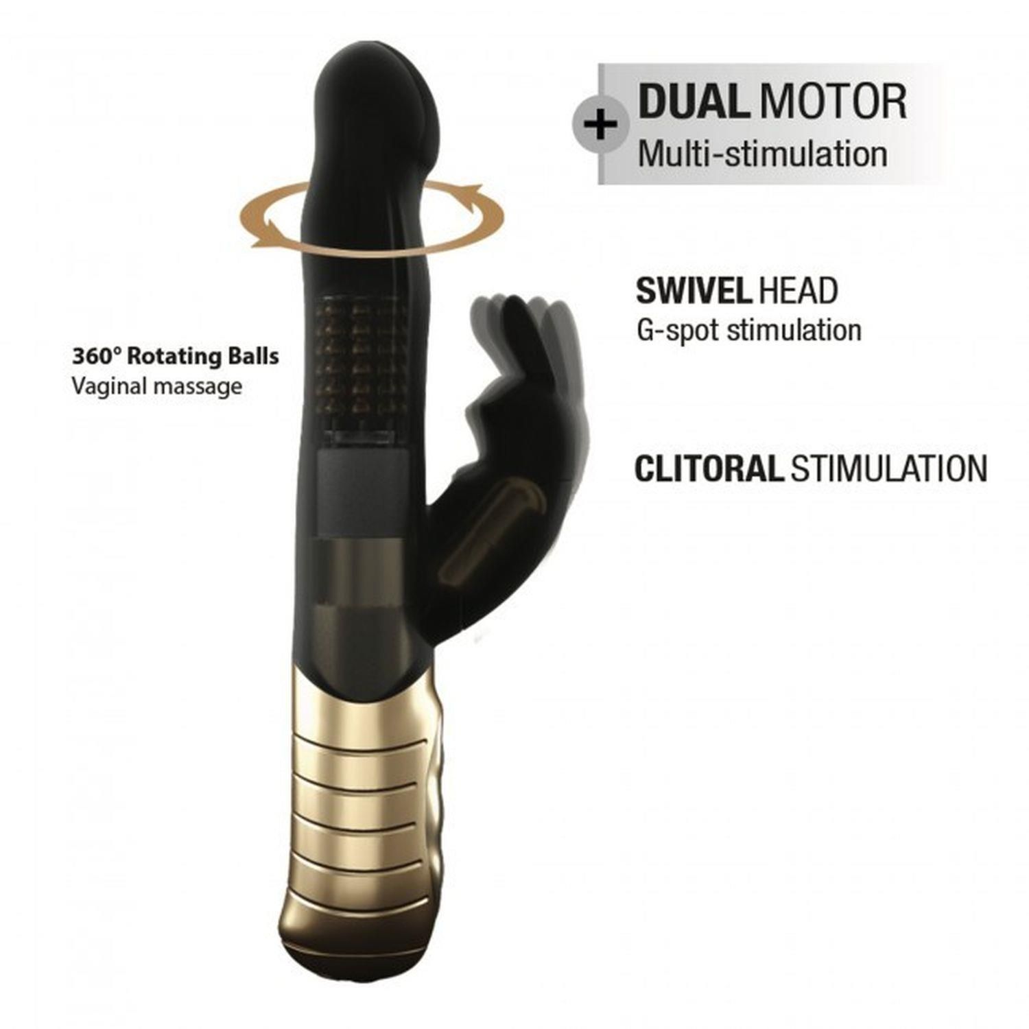 Вібратор-кролик Dorcel Baby Rabbit Gold 2.0, 22 см (чорний)