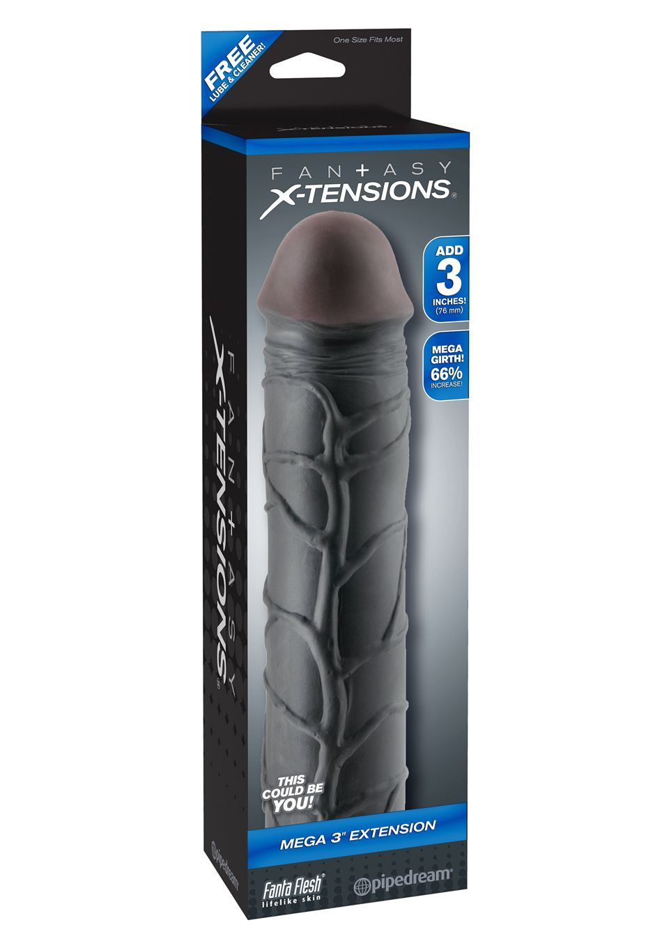 Насадка на пенис Pipedream Fantasy Mega Extension, 22,9 см (черный)