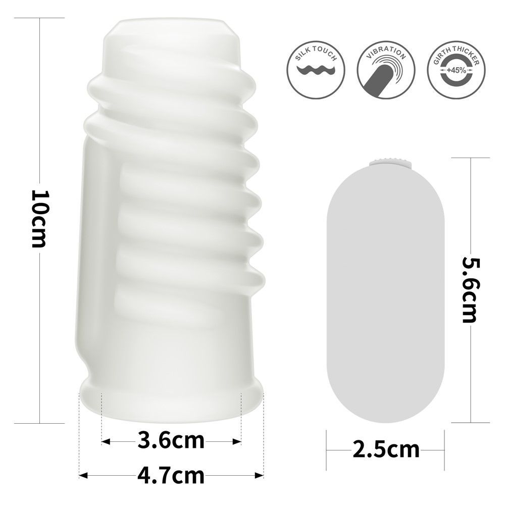Насадка на пенис Knights Ring Vibrating Spiral, 10 см (белый)
