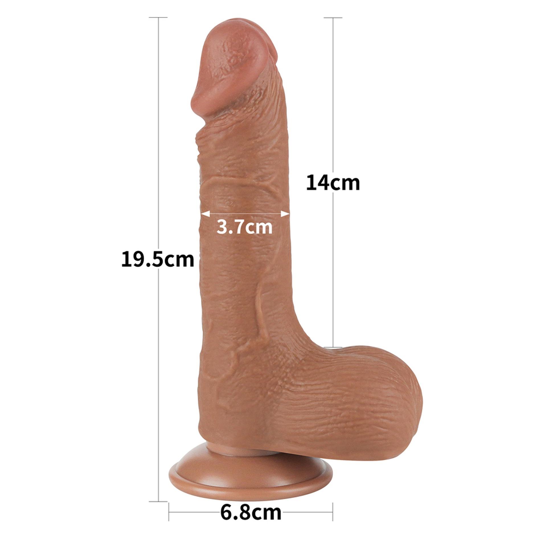 Фаллоимитатор Sliding-Skin Dual Layer Dong 7.5'', 19.5 см (коричневый)