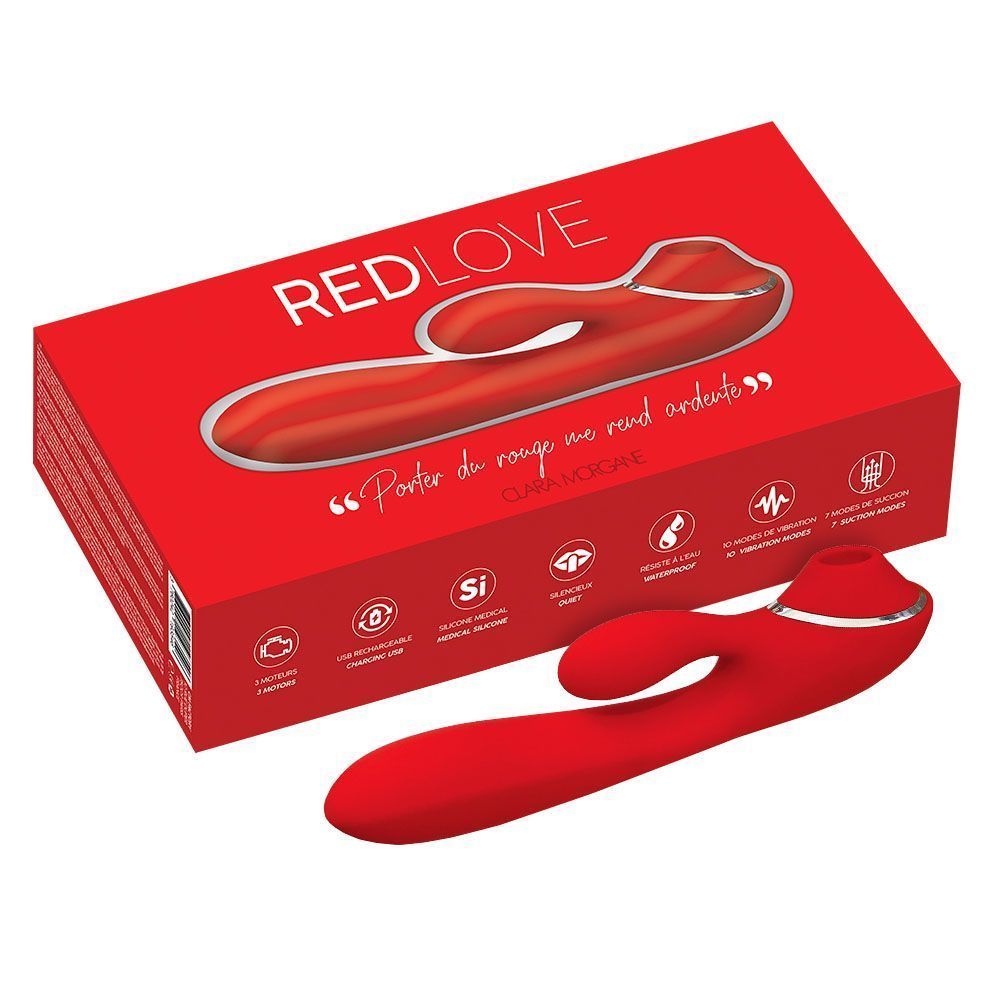 Вибратор-кролик CLARA MORGANE PRO Red Love, 19 см (красный)