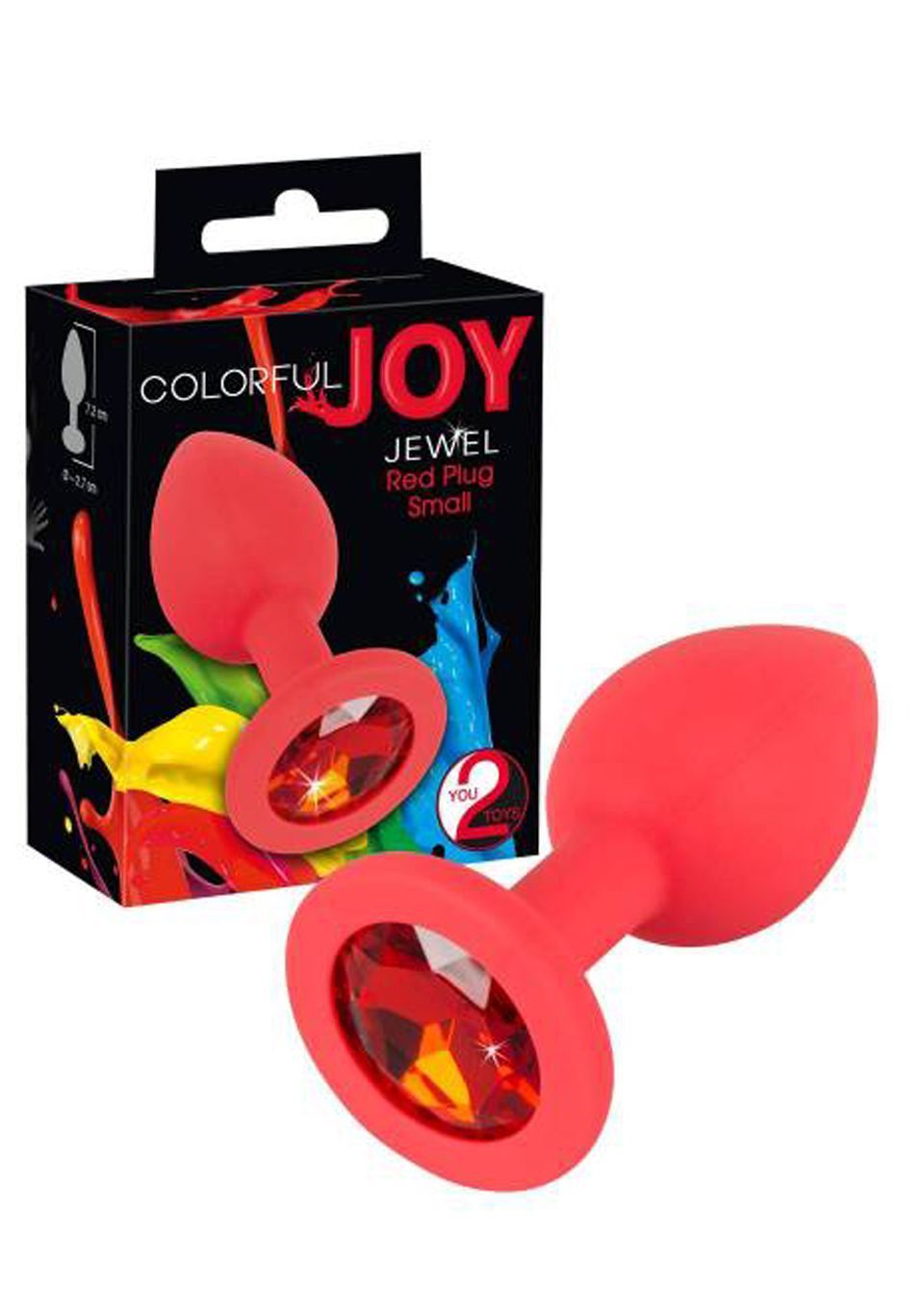 Korek analny z kryształkiem Colorful Joy Jewel Red Plug Small, 7,2 cm (czerwony)