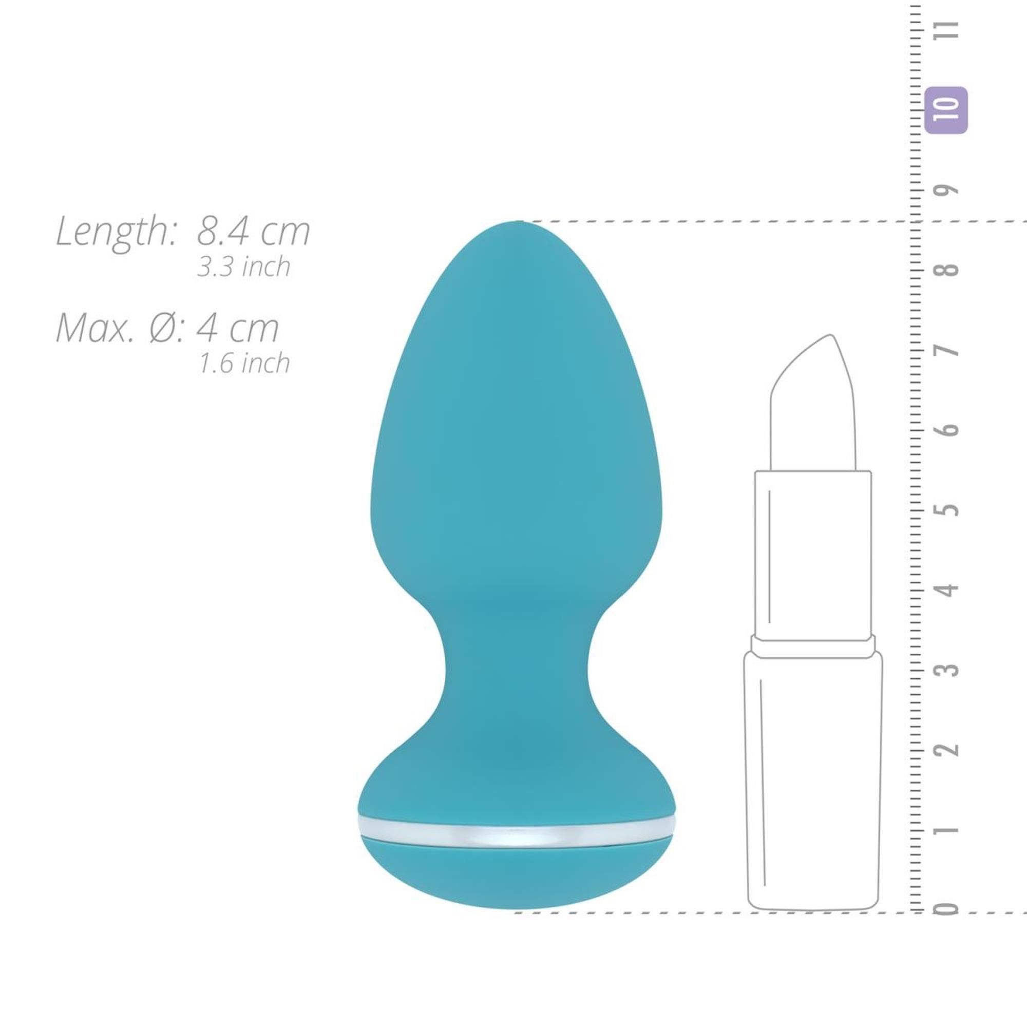 Анальна пробка Cala Azul Blanca Vibrating Anal Plug, 8,3 см (бірюзовий)