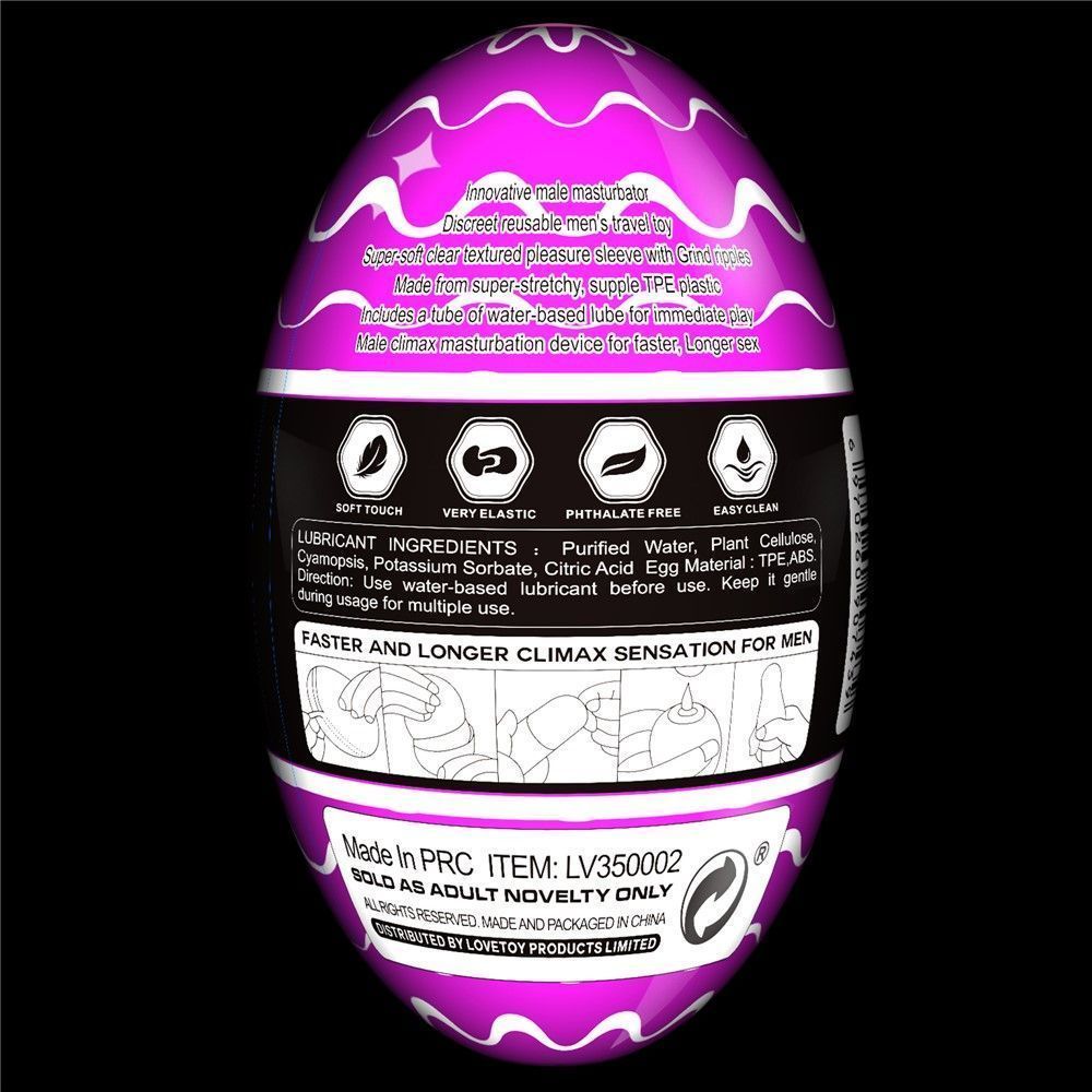 Мастурбатор яйцо LoveToy Giant Egg Grind Ripples Edition (прозрачный)