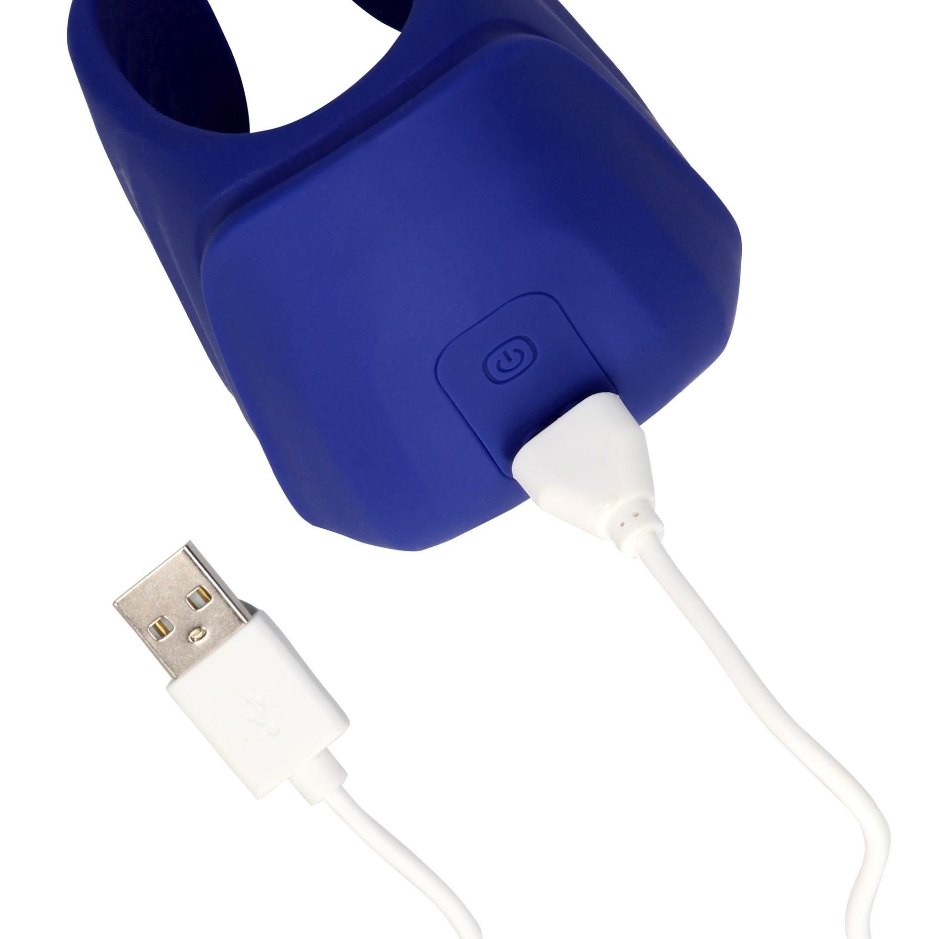 Мастурбатор с вибрацией Loveline Vibrating And Pulse Wave Stroker (синий)
