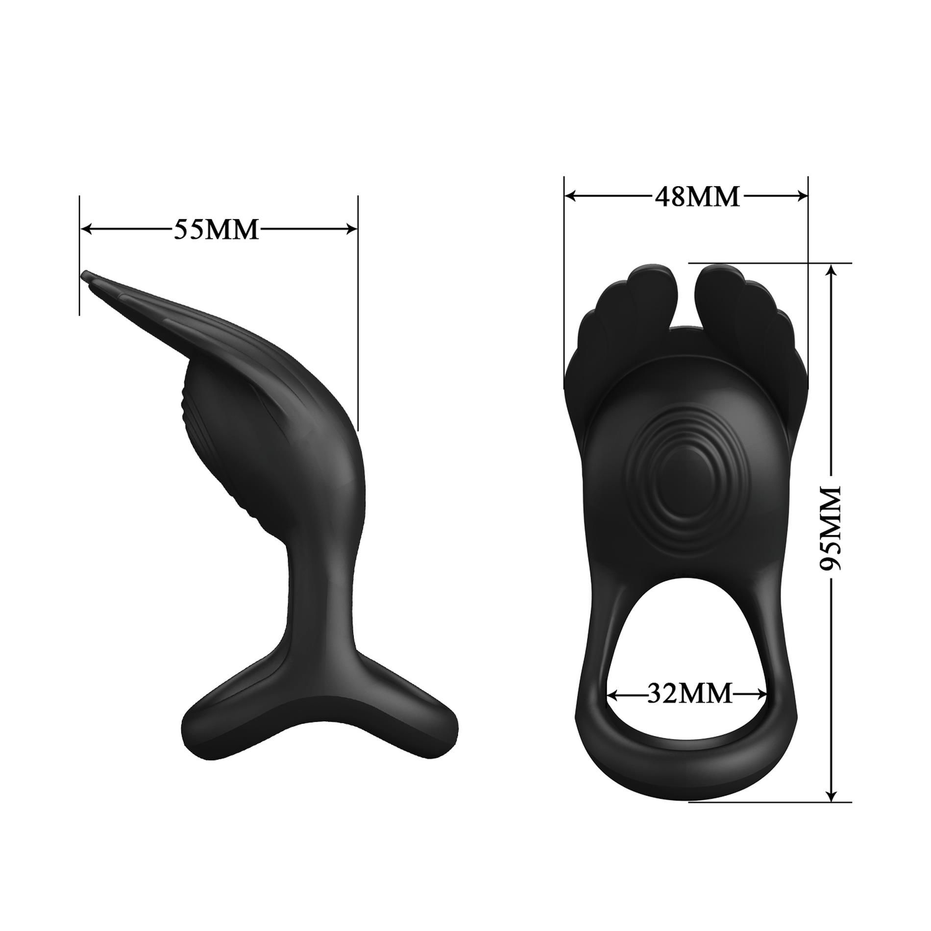 Виброкольцо Pretty Love Silas Vibrant Penis Ring, 9,5 см (черный)