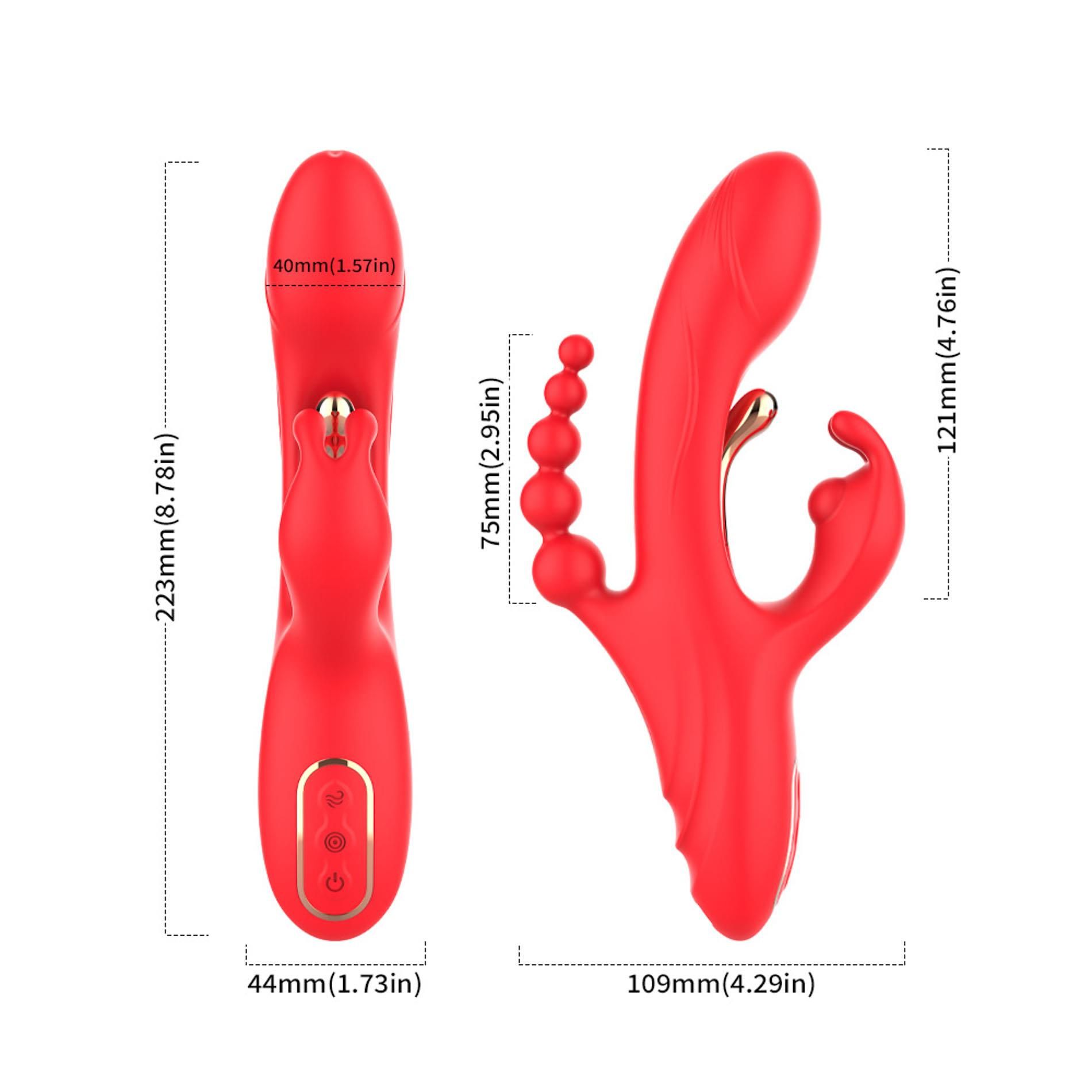 Вибратор-кролик B - Series Joy Four-point, 22.3 см (красный)