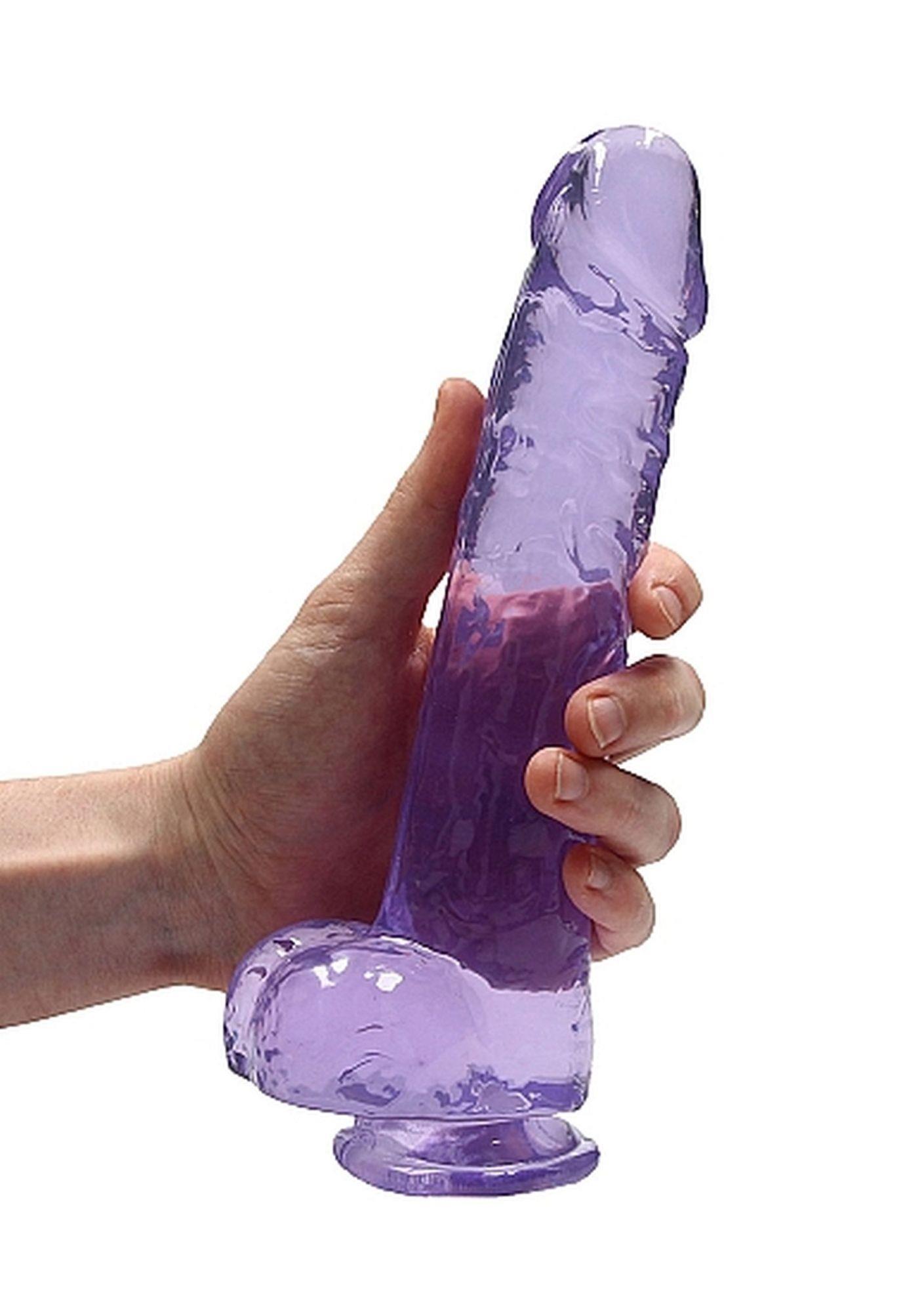 Фаллоимитатор Realrock Crystal Clear 9", 22 см (фиолетовый)