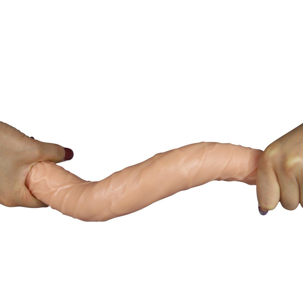 Двухсторонний фаллоимитатор LoveToy King Size Ladykiller, 36,5 см (телесный)